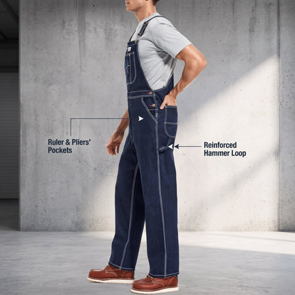 🏆𝐎𝐟𝐟𝐢𝐜𝐢𝐚𝐥 𝐁𝐫𝐚𝐧𝐝 𝐒𝐭𝐨𝐫𝐞Men’sDurable Denim Bib Overalls with Adjustable Shoulder Straps & Multi‑Purpose Utility Pockets